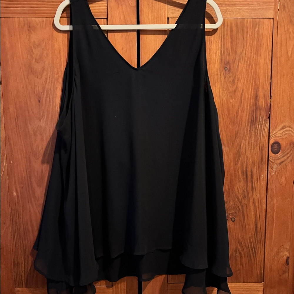 Lane Bryant Black V-Neck Blouse